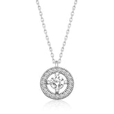 Collier minimaliste en argent avec solitaire rond pour femme